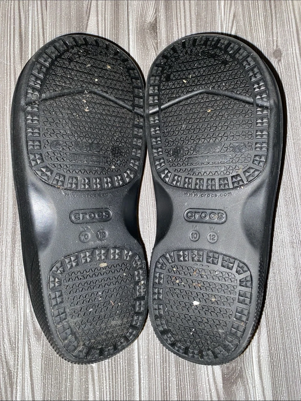 CROCS Men's Slip-On Work Clogs in Black Size 10 Women’s Size 12